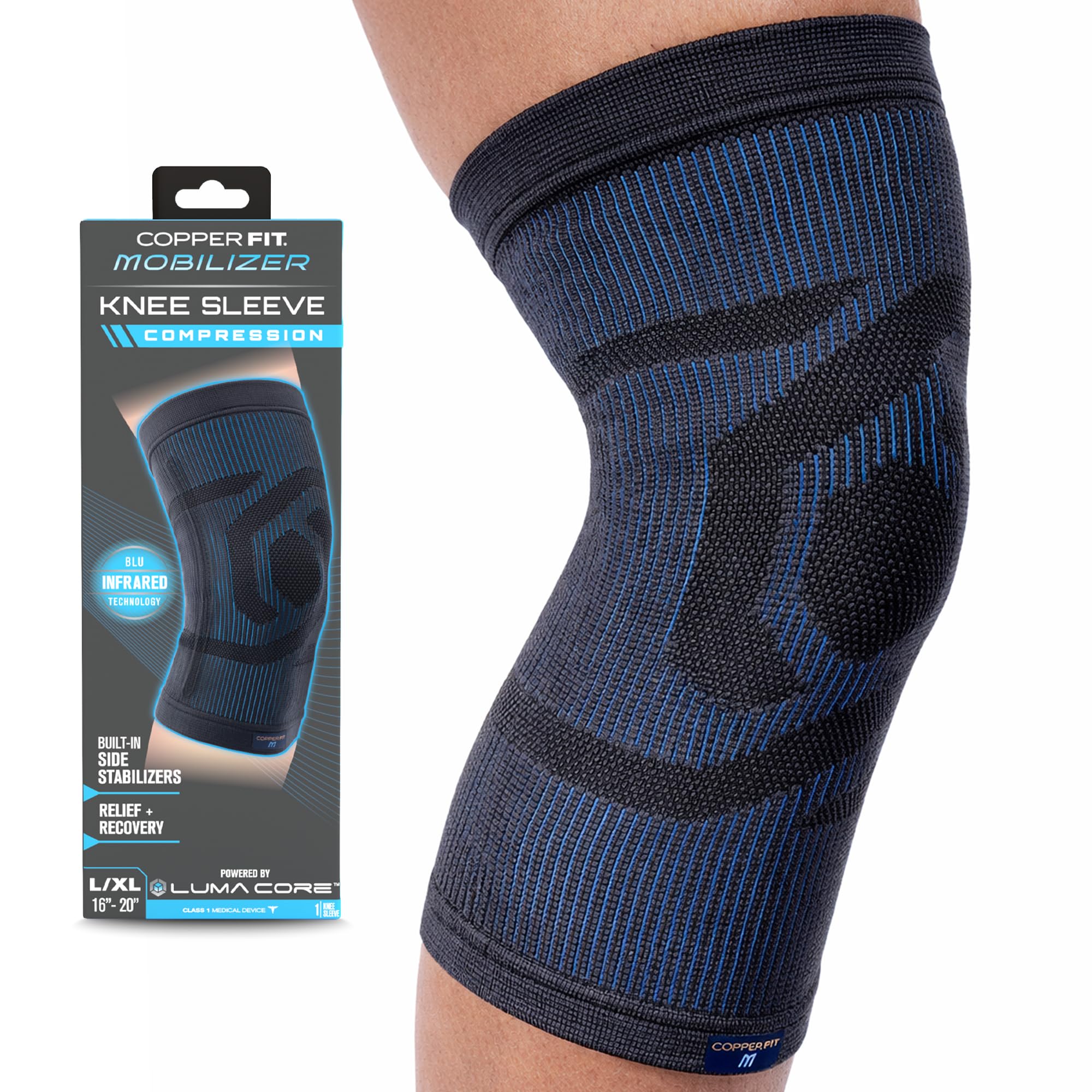 Copper Fit Mobilizer Knee Sleeve ProSeries Side Stabilizers

