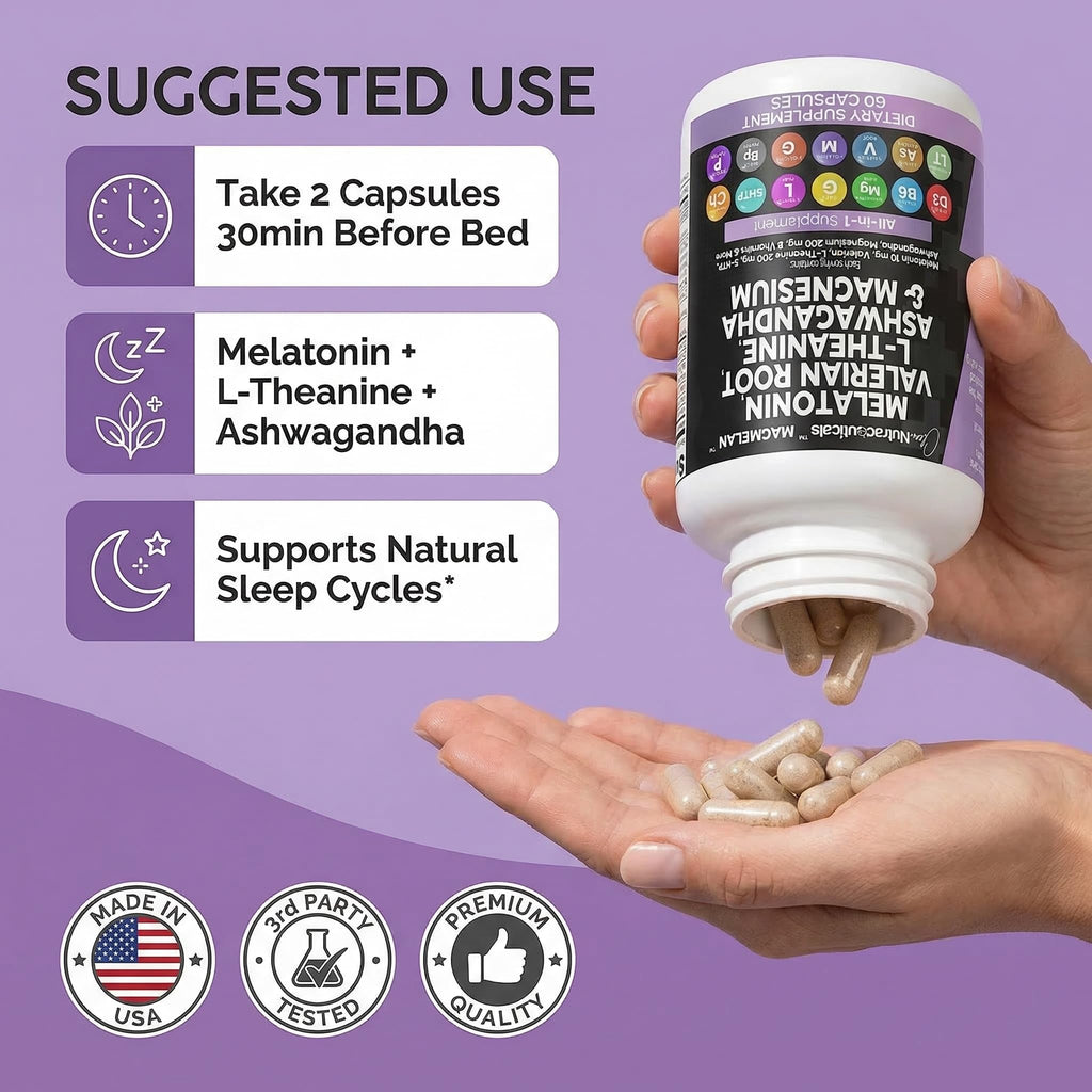 Clean Nutraceuticals Melatonin Sleep Support with L-Theanine

