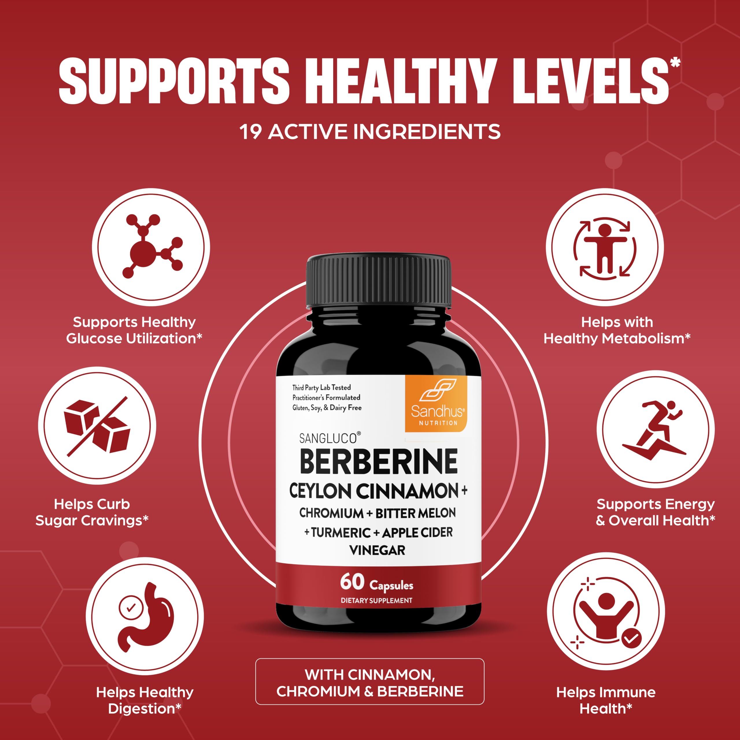 Sangluco Berberine Cinnamon Chromium Supplement

