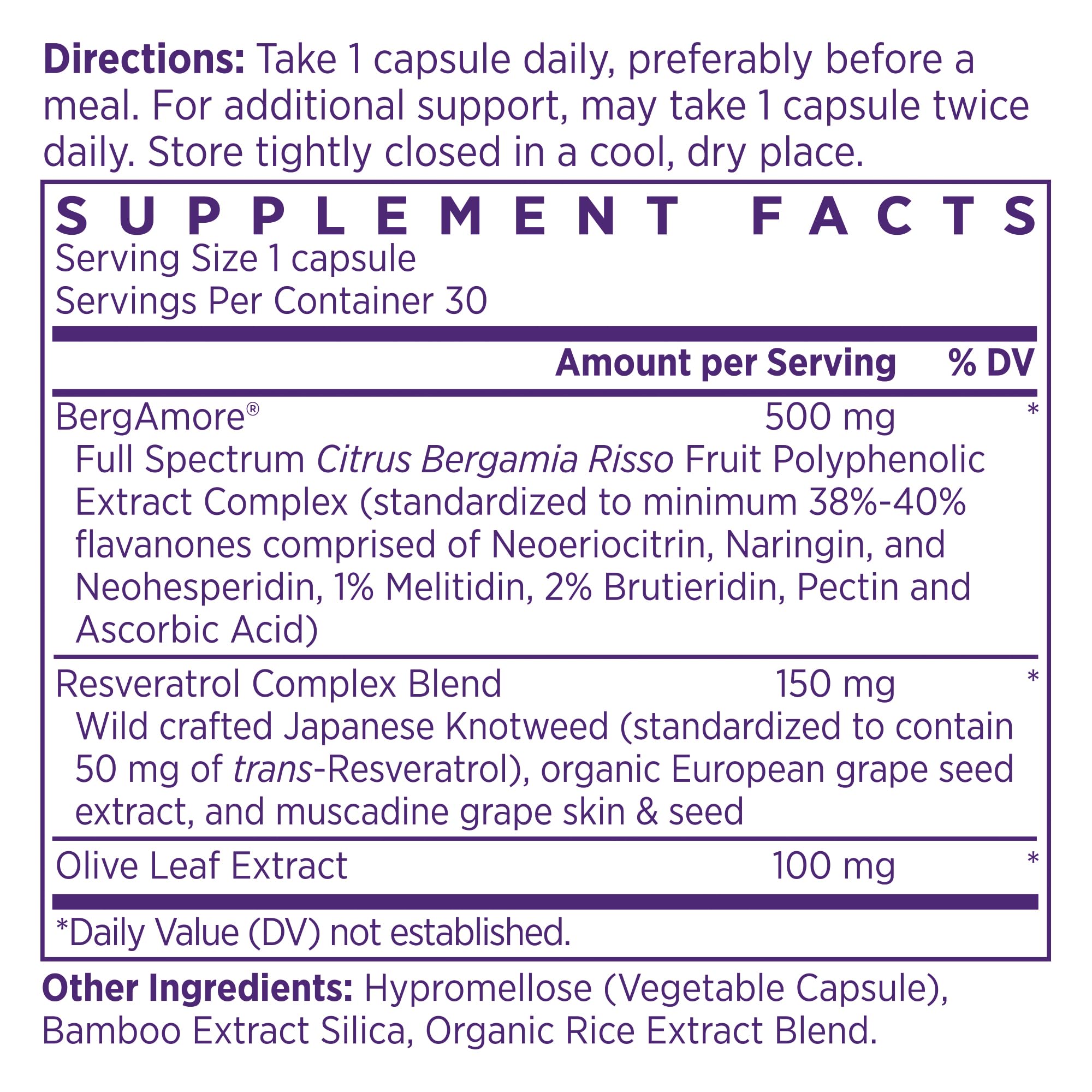 NAOMI Bergamot 500 mg with Resveratrol - BergAmore Extract

