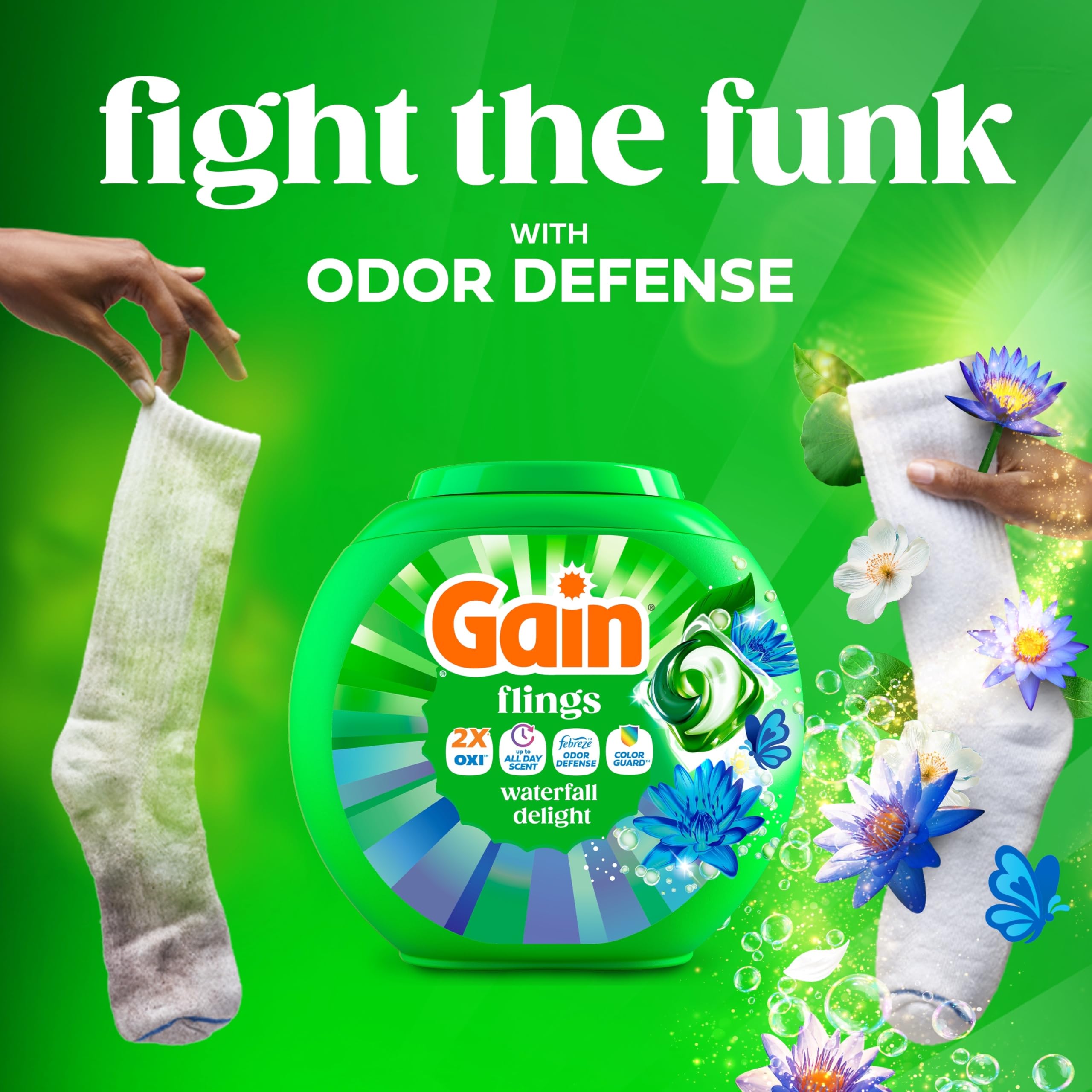 Gain Flings Waterfall Delight Laundry Pods 4-in-1

