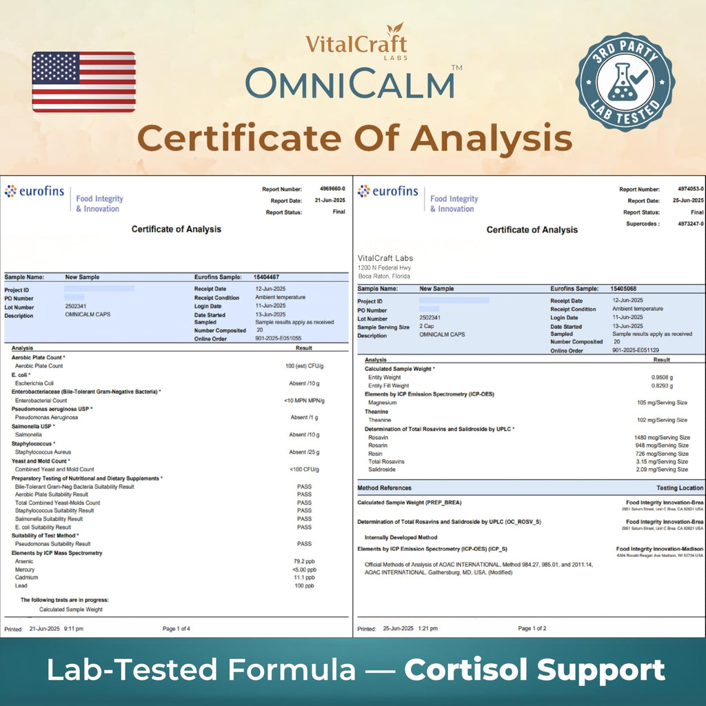 OmniCalm Cortisol Support Supplement | Stress & Sleep

