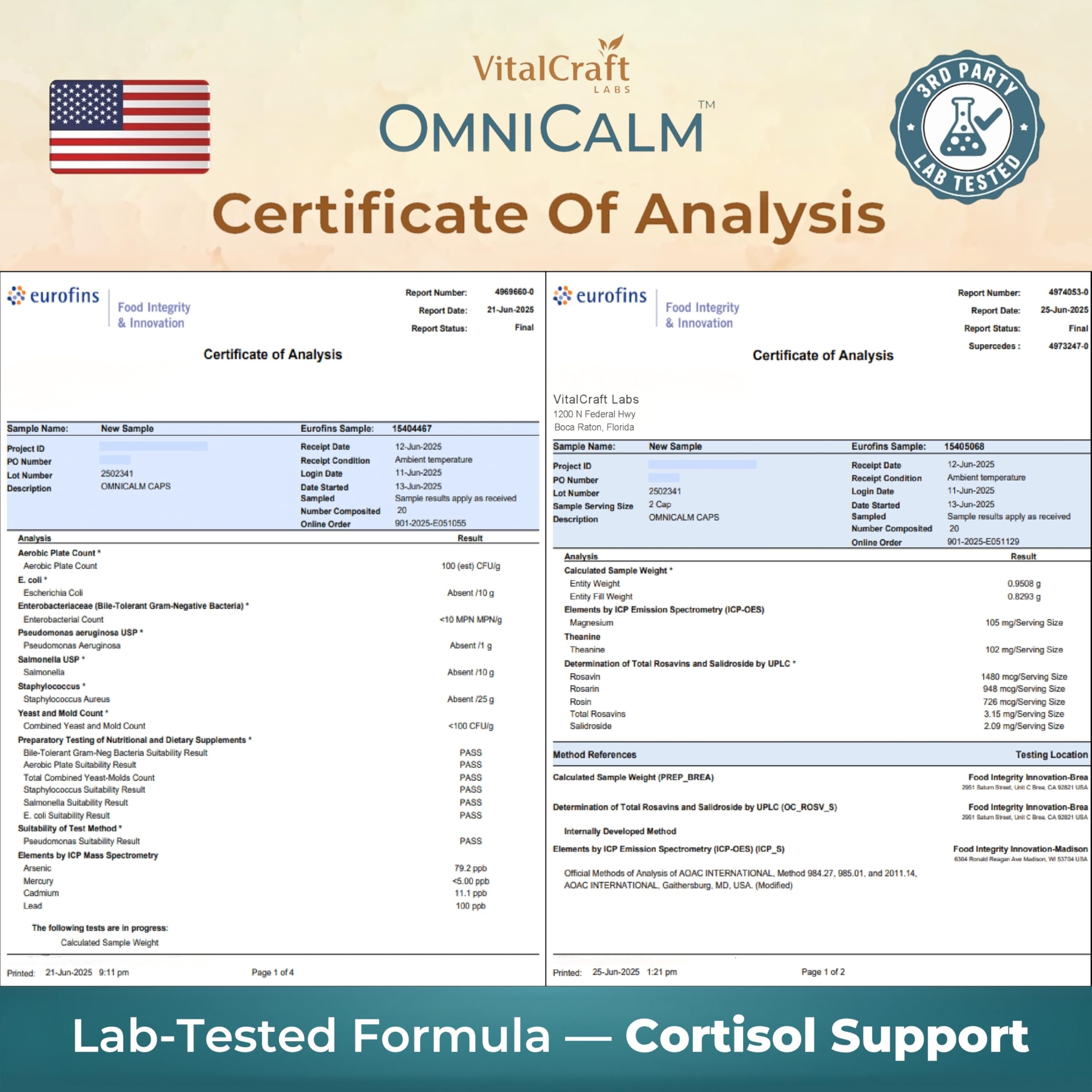 OmniCalm Cortisol Support Supplement | Stress & Sleep

