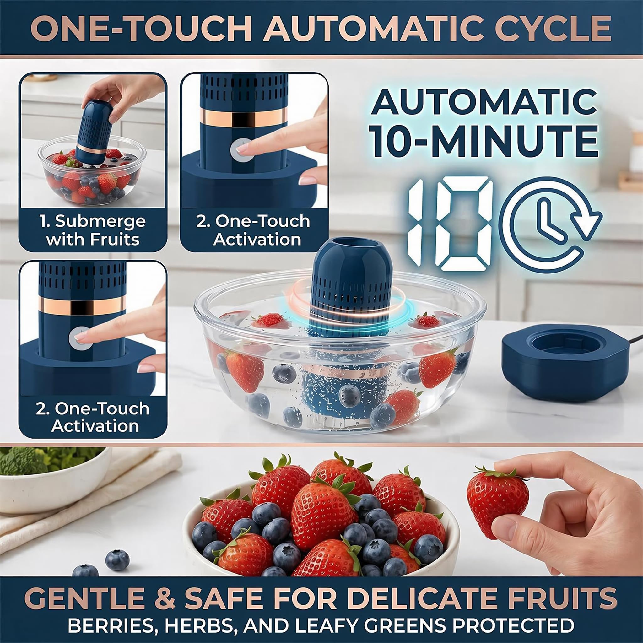 OH-ION Produce Washer — Wireless IPX7 Waterproof

