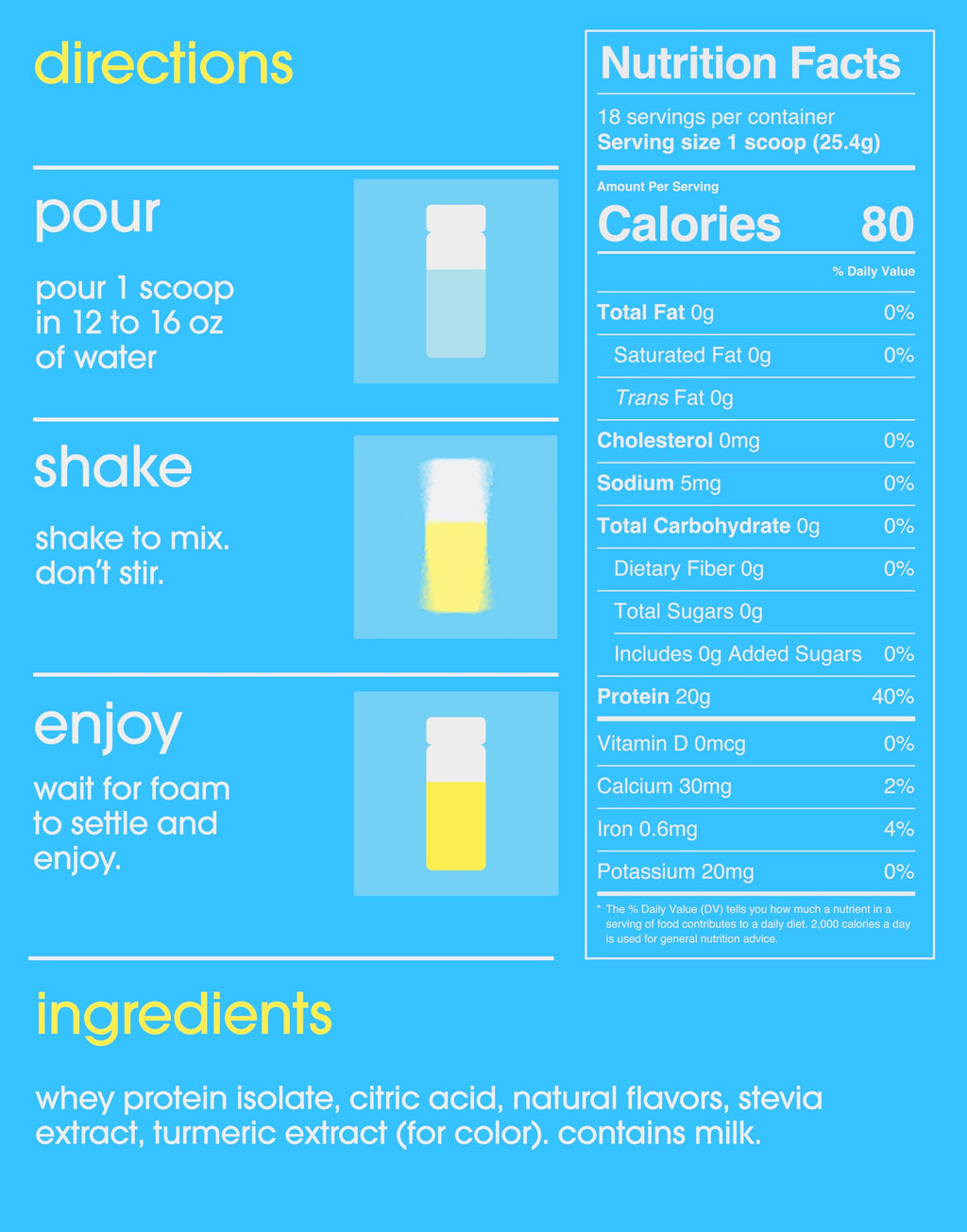 GRAMMS Clear Protein Powder 20g | Lactose Free Isolate

