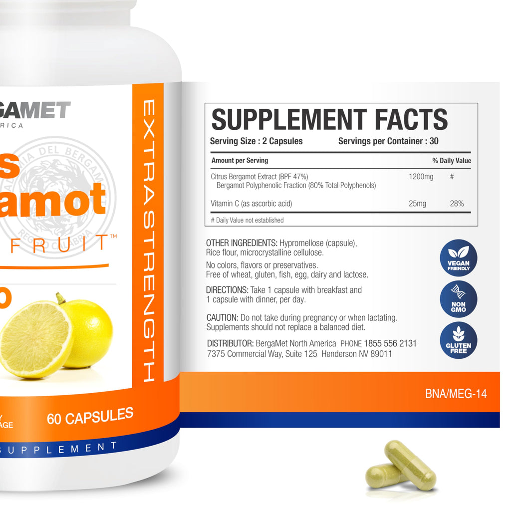 BergaMet Citrus Bergamot 170:1 Extract 80% Polyphenols


