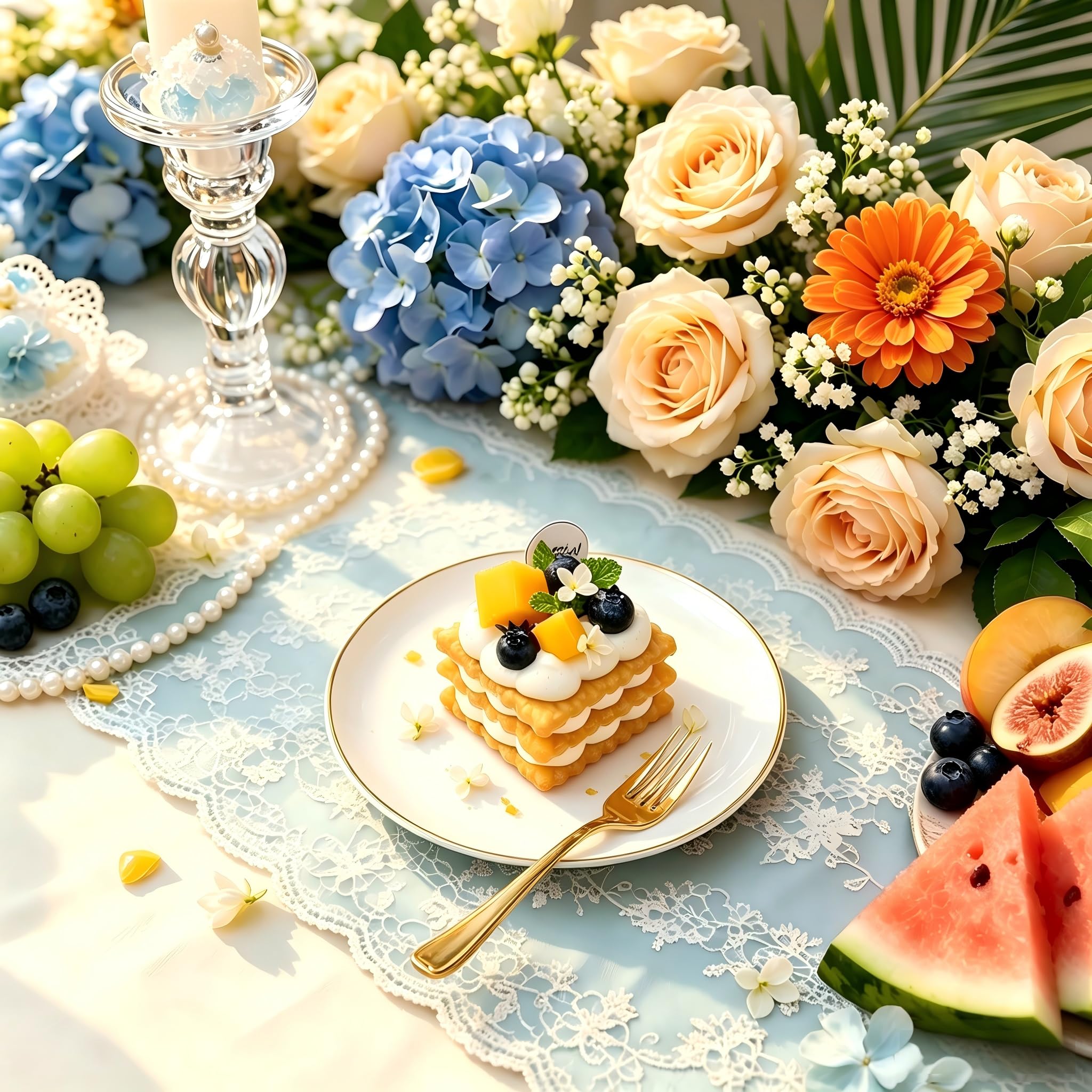 Festiva Disposable Dessert Plates with Forks

