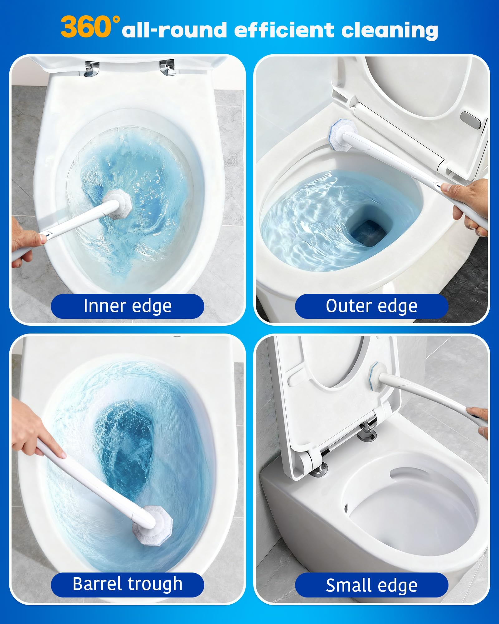 Clorox Toilet Brush Refills with Snap-On Wand

