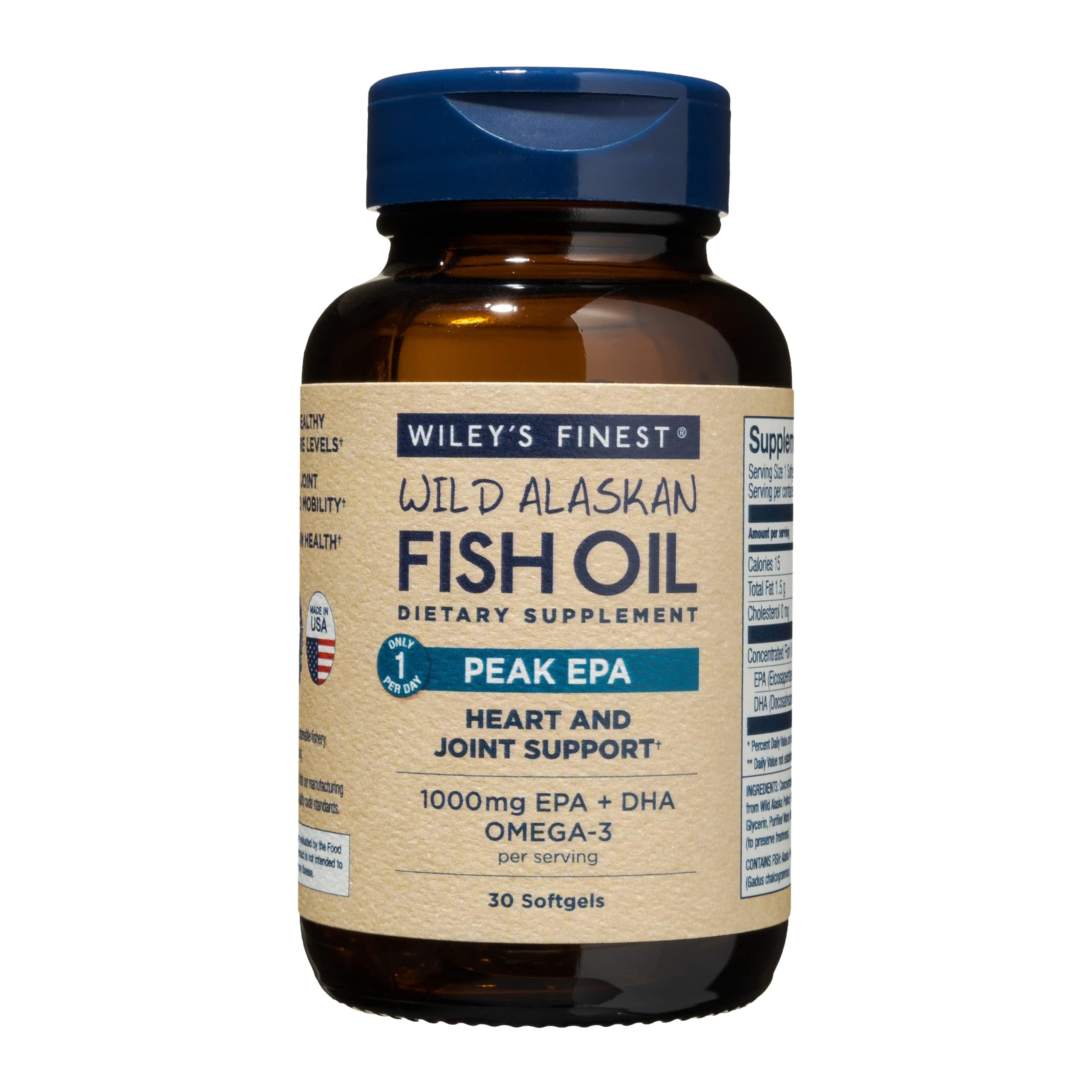 Wiley's Finest Wild Alaskan Fish Oil Peak EPA Omega-3 Supplement