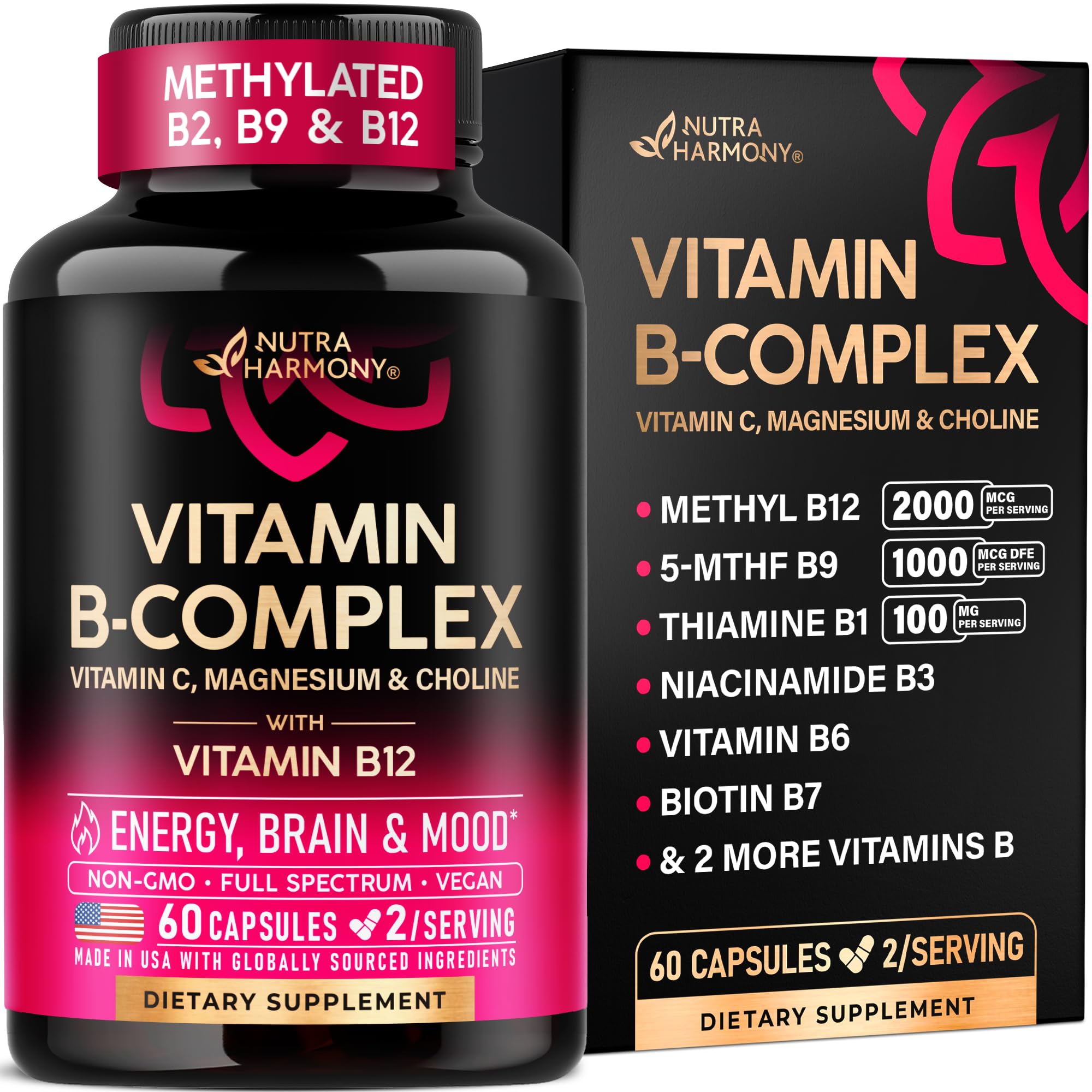 Vitamin B Complex for Men & Women | USA Made


