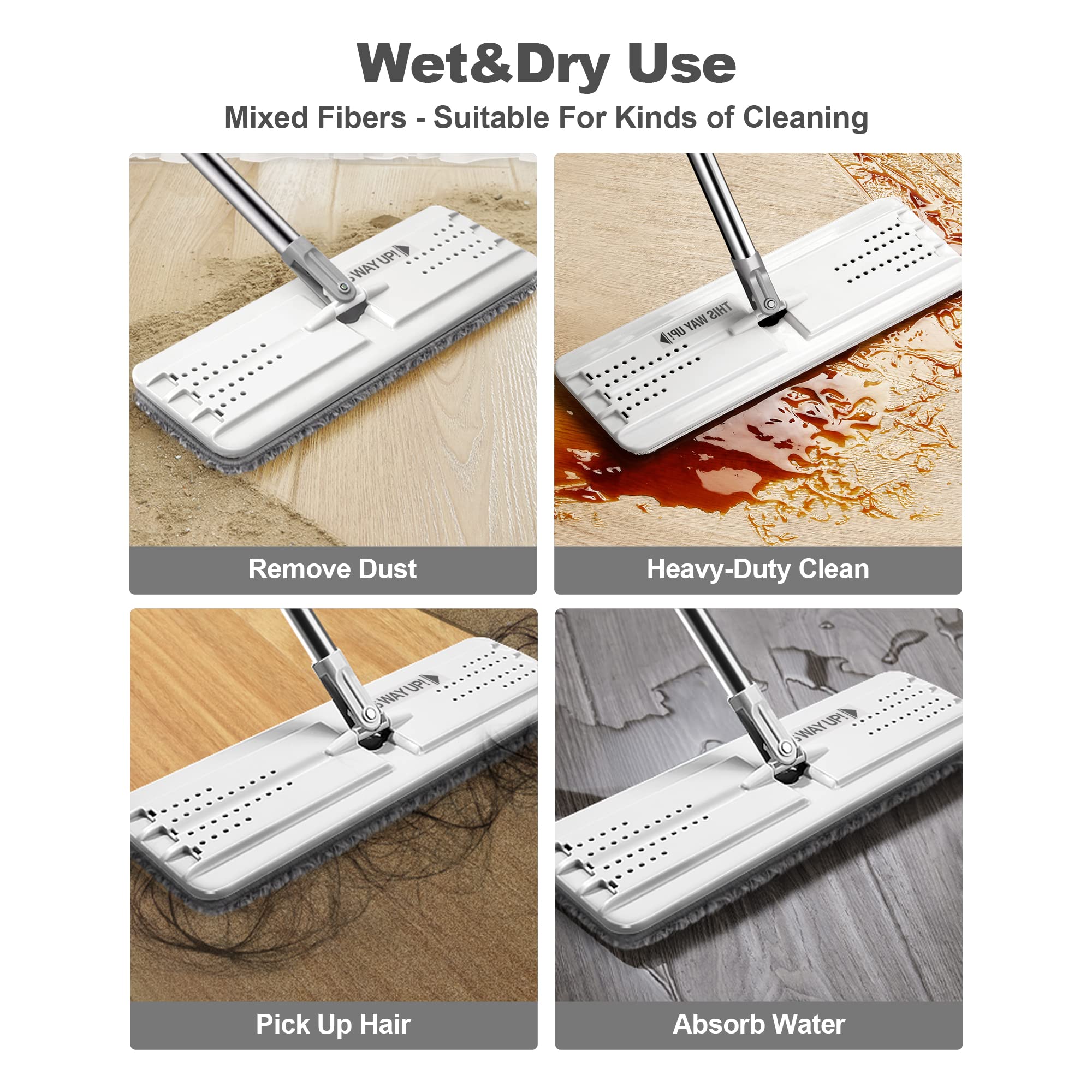 Joymoop Wall Mop and Bucket Set - Flat Floor Cleaning System

