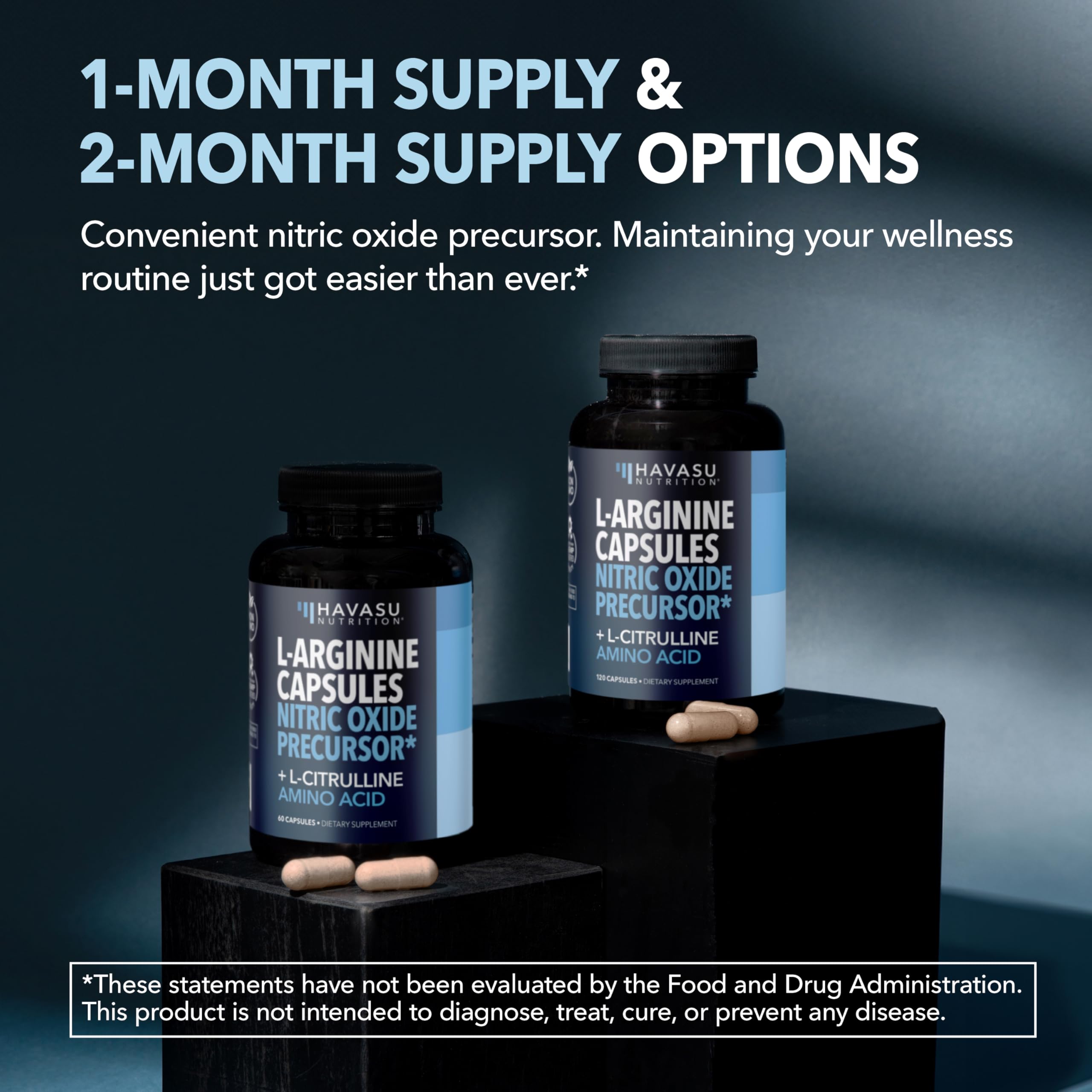 L-Arginine L-Citrulline Capsules for Nitric Oxide Support - Vegan

