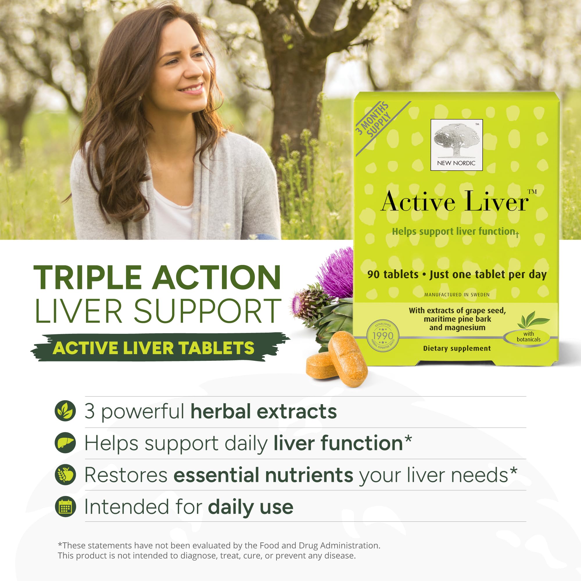 NEW NORDIC Active Liver Supplement with Milk Thistle

