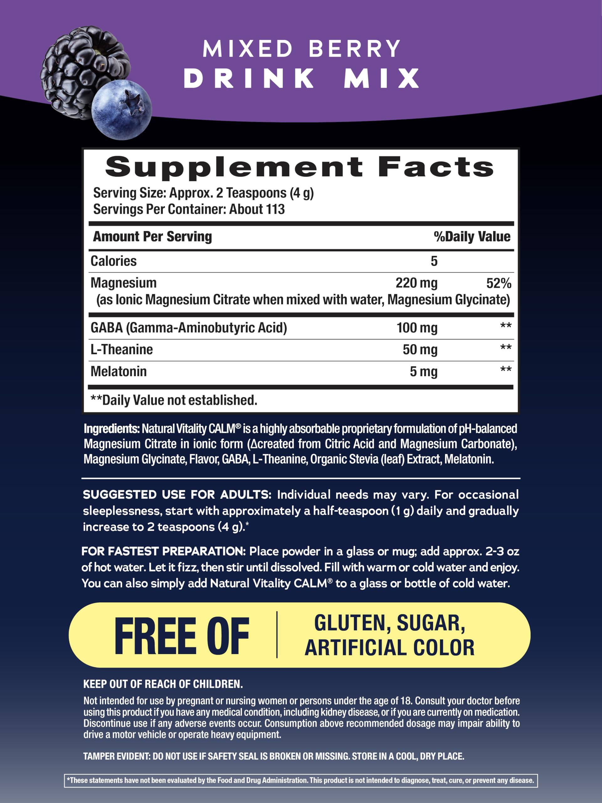 Natural Vitality CALM Sleep Magnesium Drink Mix

