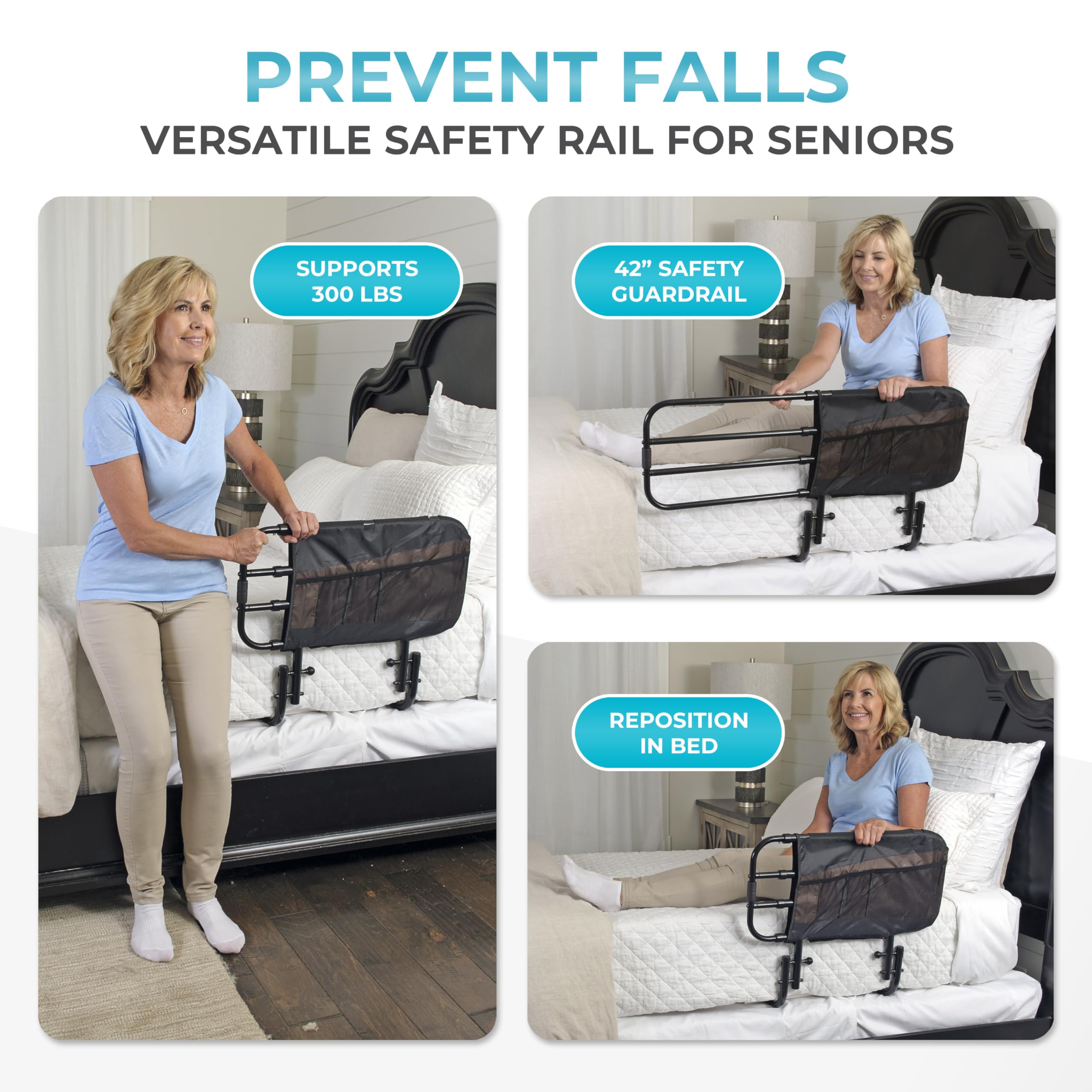 Stander EZ Adjust Bed Rail for Elderly Safety

