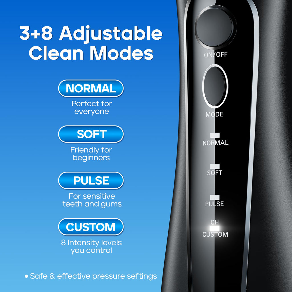 Nicwell Water Dental Flosser - 4 Modes, 11 Pressure Settings

