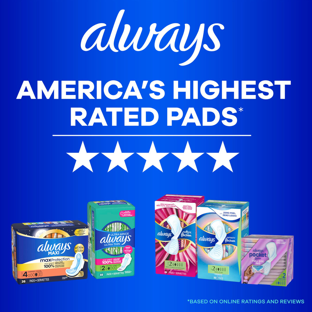 Always Ultra Thin Pads with Wings Leak-Free Protection

