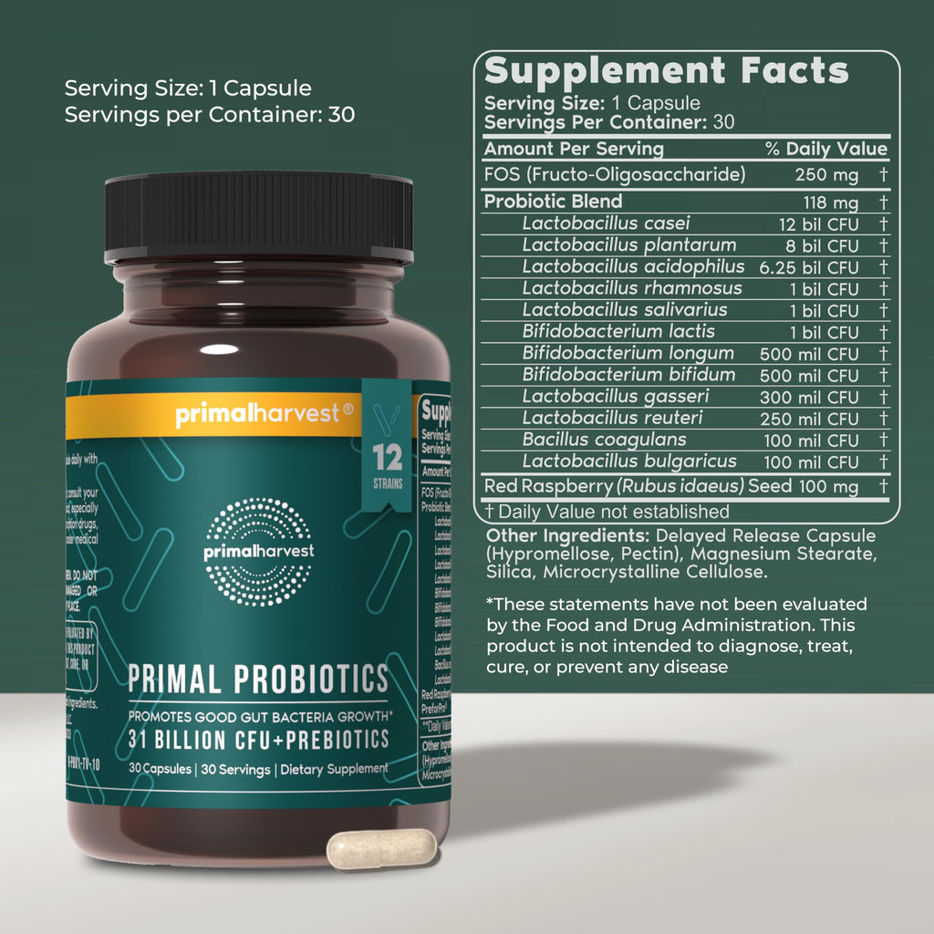 Primal Harvest Probiotics for Women & Men - Gut Health

