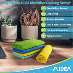 AIDEA Microfiber Cleaning Cloths – Soft, Reusable Towels

