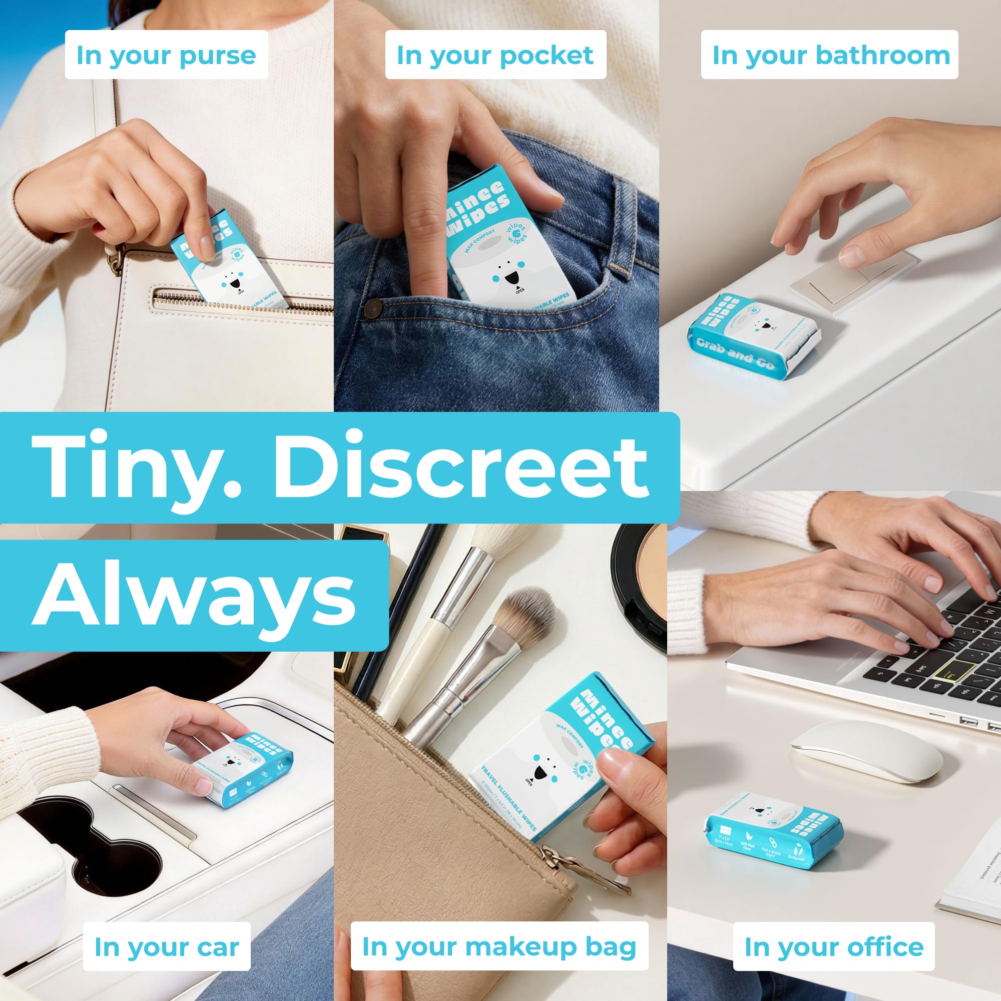 Impossibly Compact Travel Flushable Wipes – Hypoallergenic

