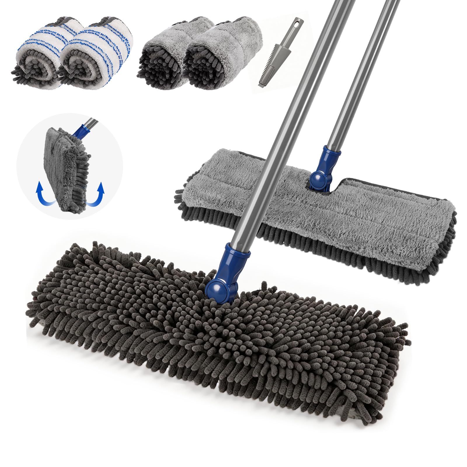 Masthome Microfiber Mop for Floor Cleaning with Five Replacement Pads