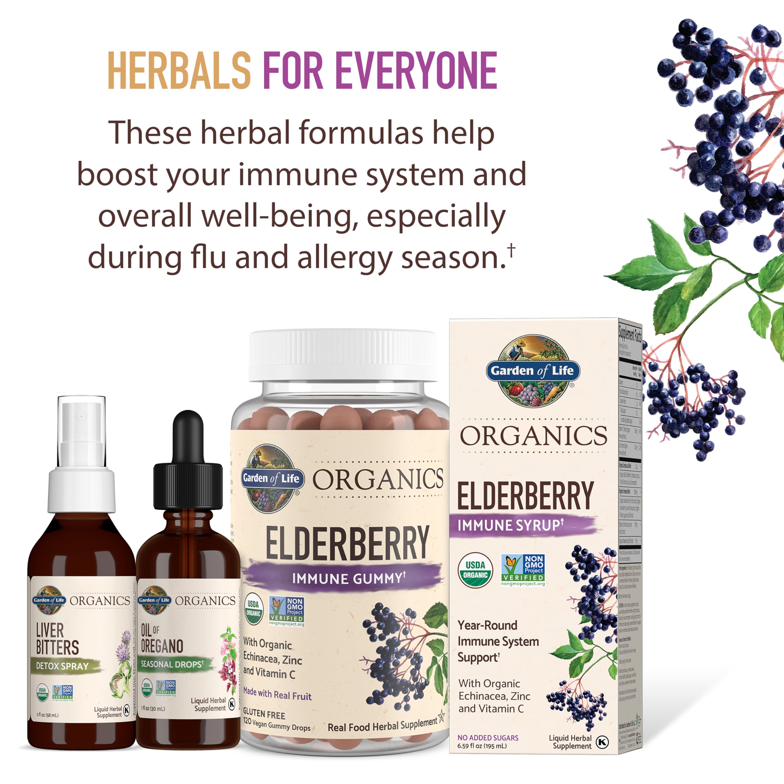 Garden of Life Organics Elderberry Gummies Immune Support

