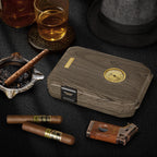 Travel Cigar Humidor Case with Humidifier and Hygrometer

