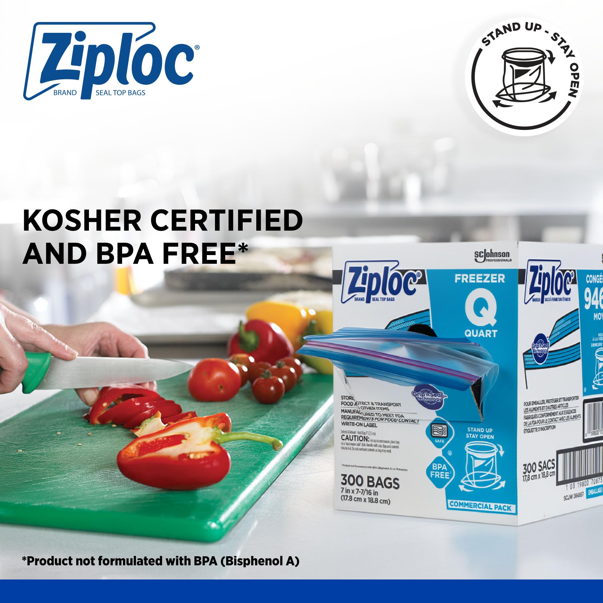 SC Johnson Ziploc Quart Freezer Bags with Grip 'n Seal

