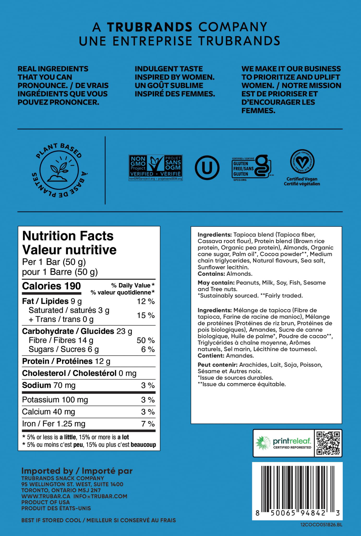 TRUBAR Vegan Protein Bar | Plant Based, Gluten Free

