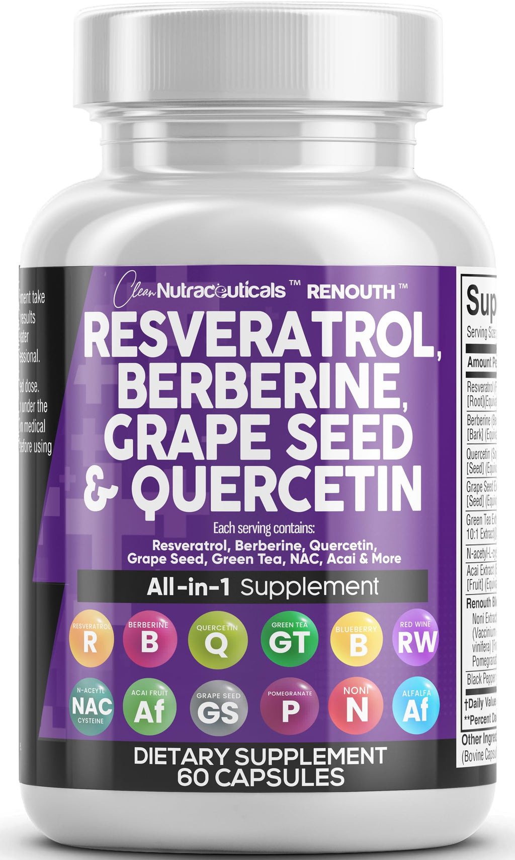 Clean Nutra Resveratrol & Berberine Polyphenol Supplement

