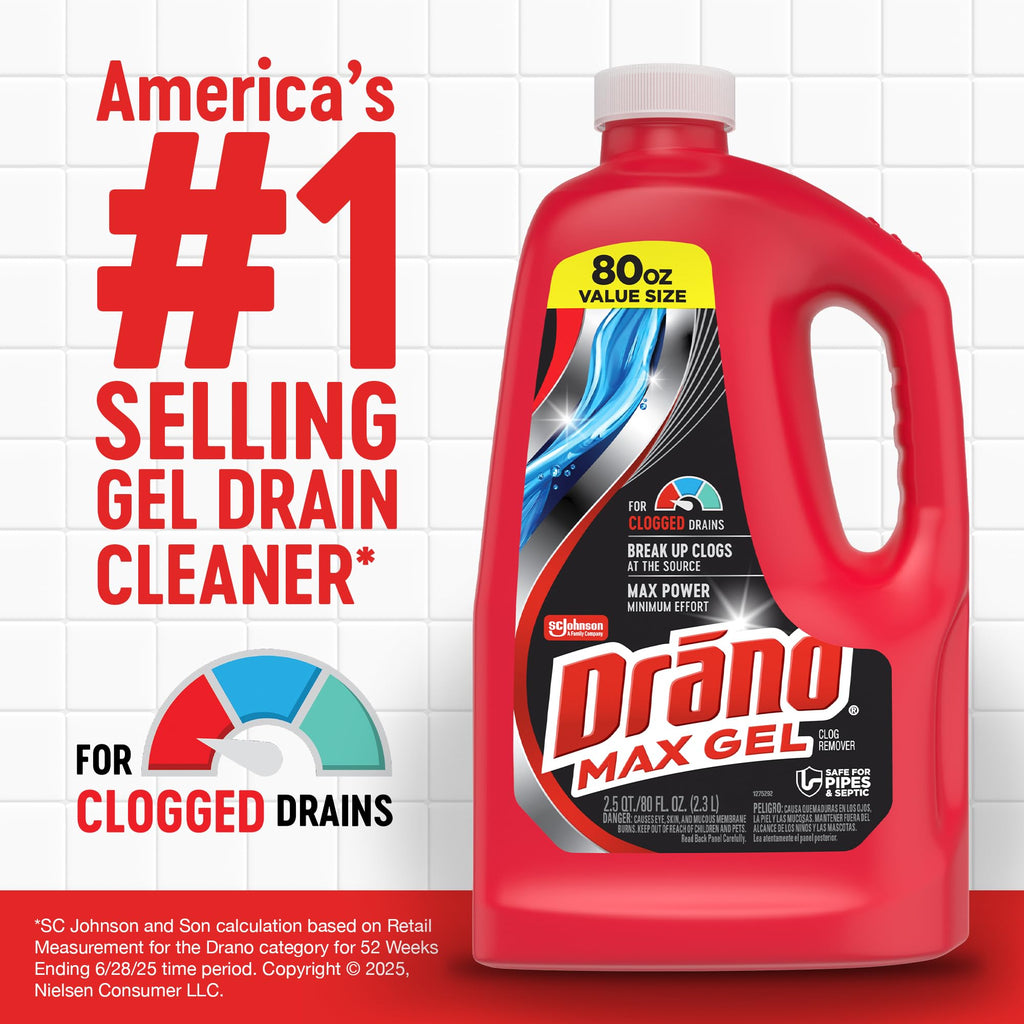 Drano Max Gel Drain Clog Remover & Cleaner | Fast-Acting

