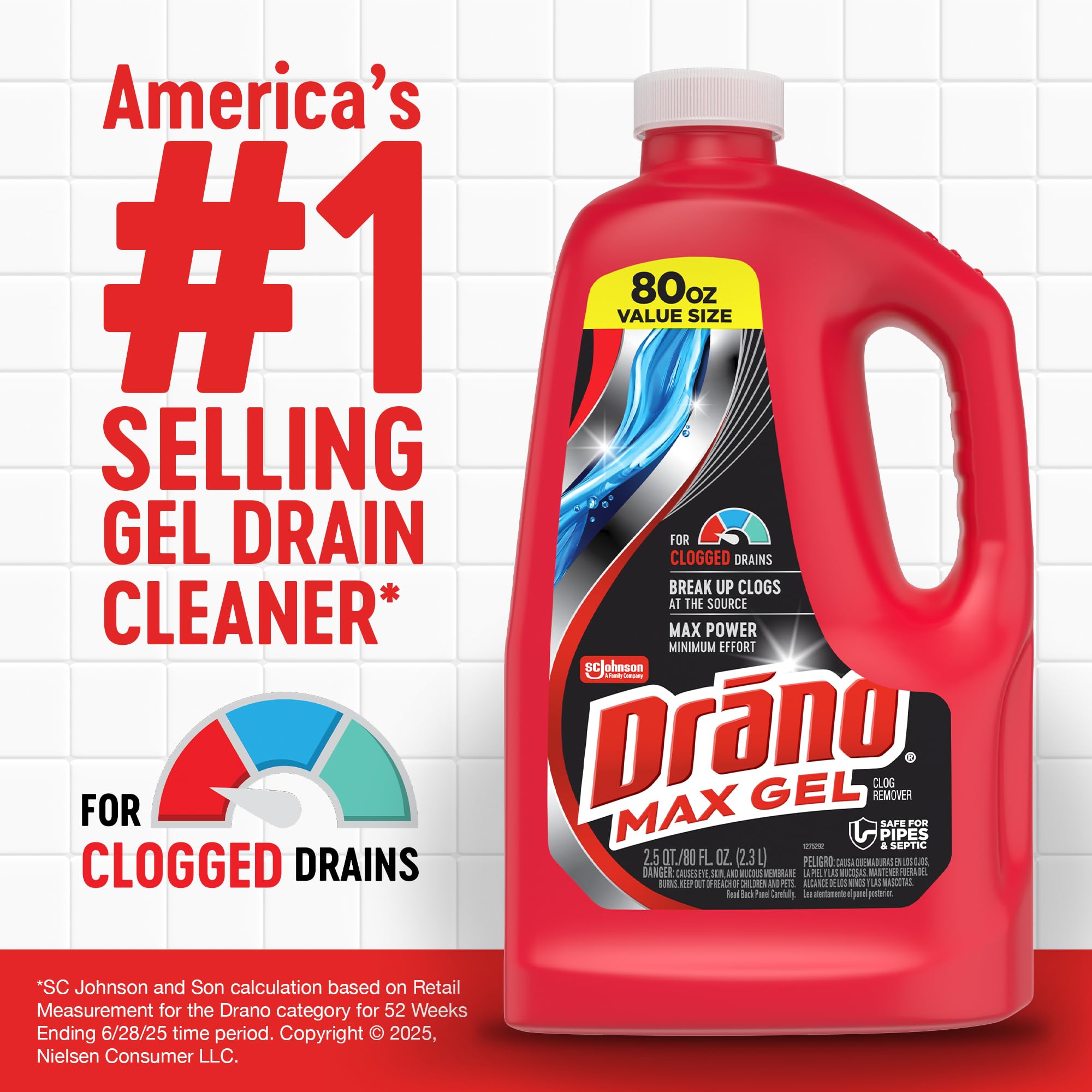 Drano Max Gel Drain Clog Remover & Cleaner | Fast-Acting


