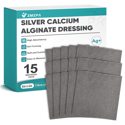 Ag Silver Calcium Alginate Wound Dressing 4x4 Nonstick Pads for Wounds