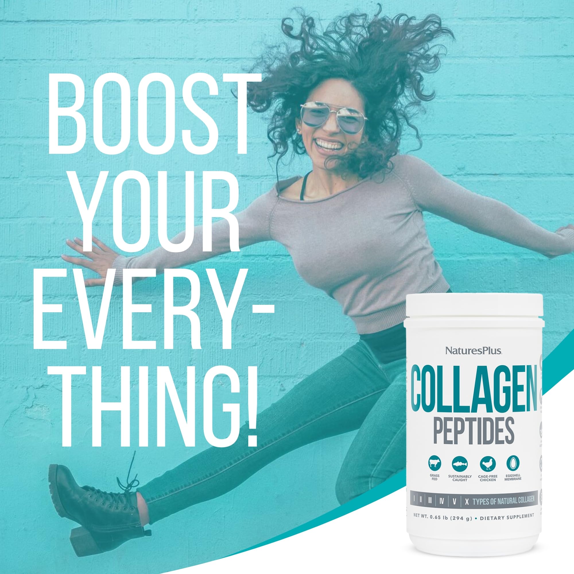 NaturesPlus Collagen Peptides Powder – Hair & Joint Health

