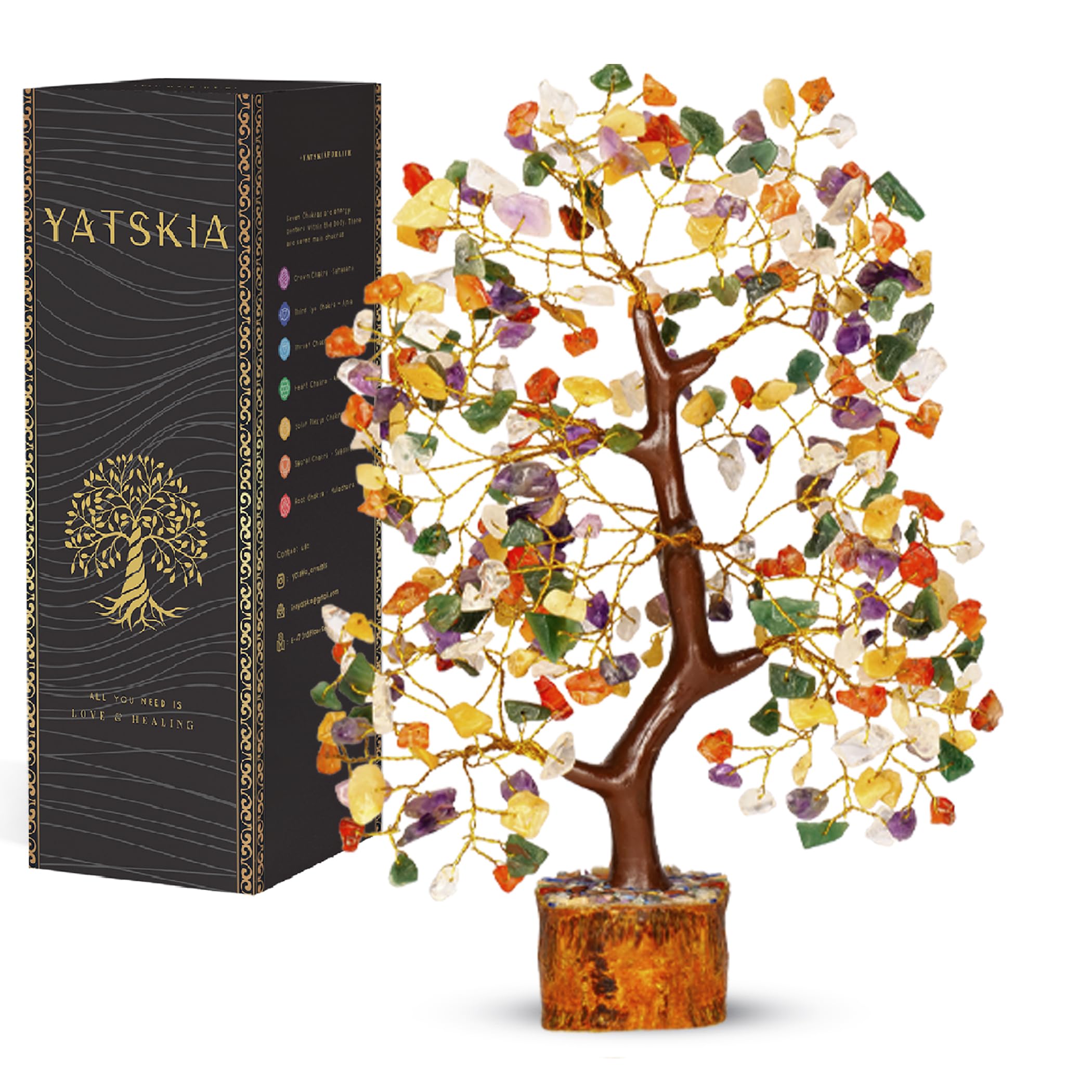 YATSKIA Crystal Tree Sculpture with Natural Crystals