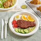 Vplus Bagasse Paper Plates – Compostable Heavy-Duty

