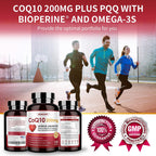 ZEBORA CoQ10 200mg Softgels with PQQ, BioPerine & Omega-3

