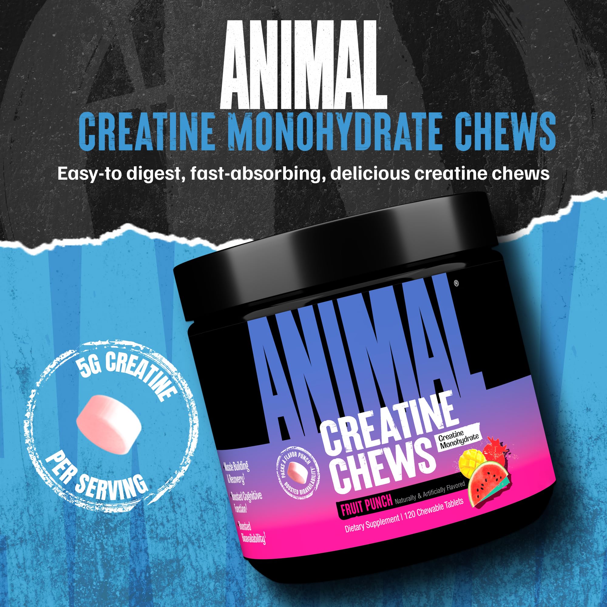 Animal Creatine Chews Tablets Monohydrate with AstraGin

