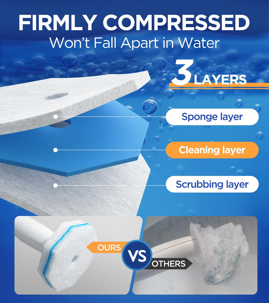 Caspeak Toilet Wand Refills - 5X Cleaning Power

