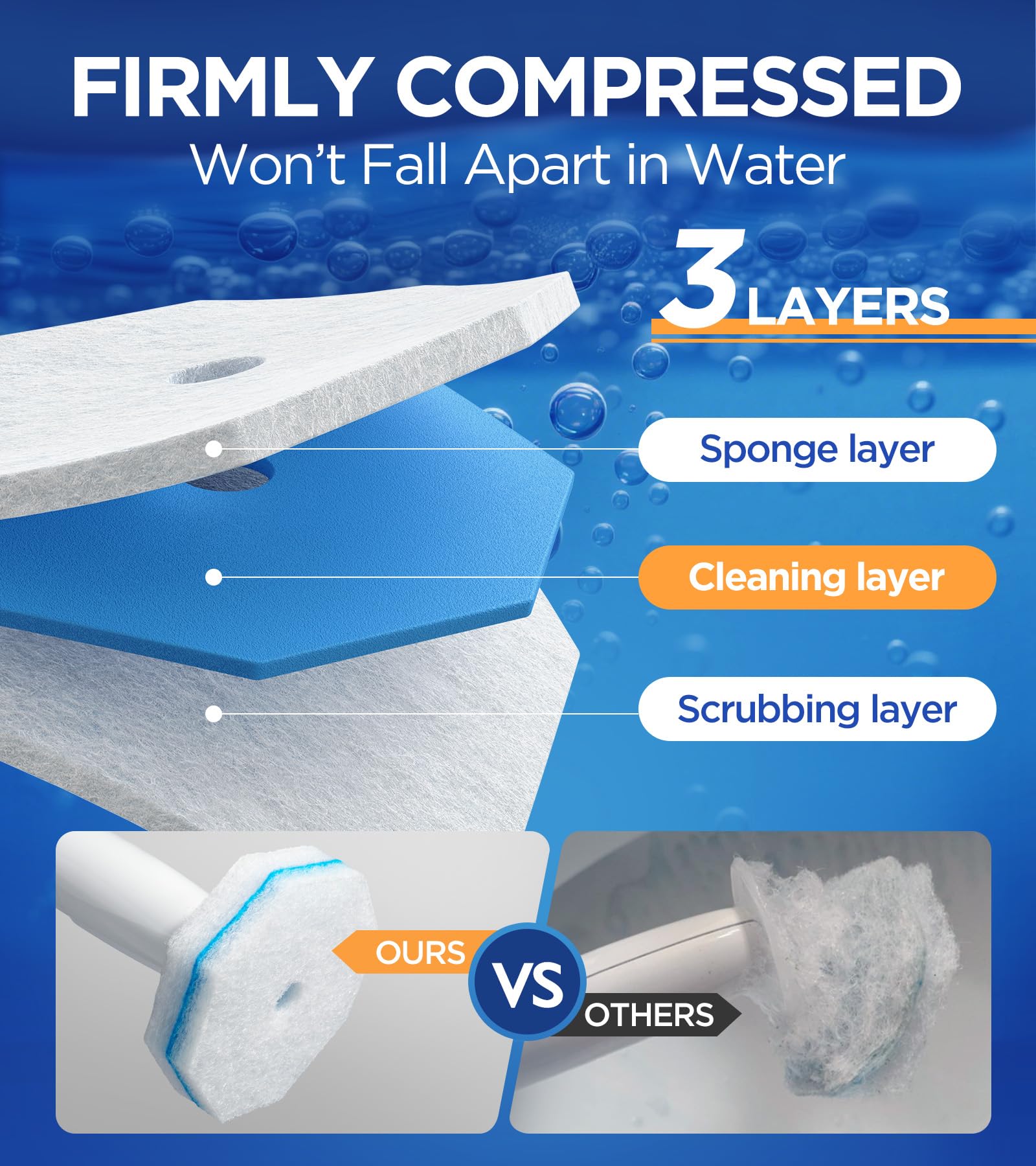 Caspeak Toilet Wand Refills - 5X Cleaning Power

