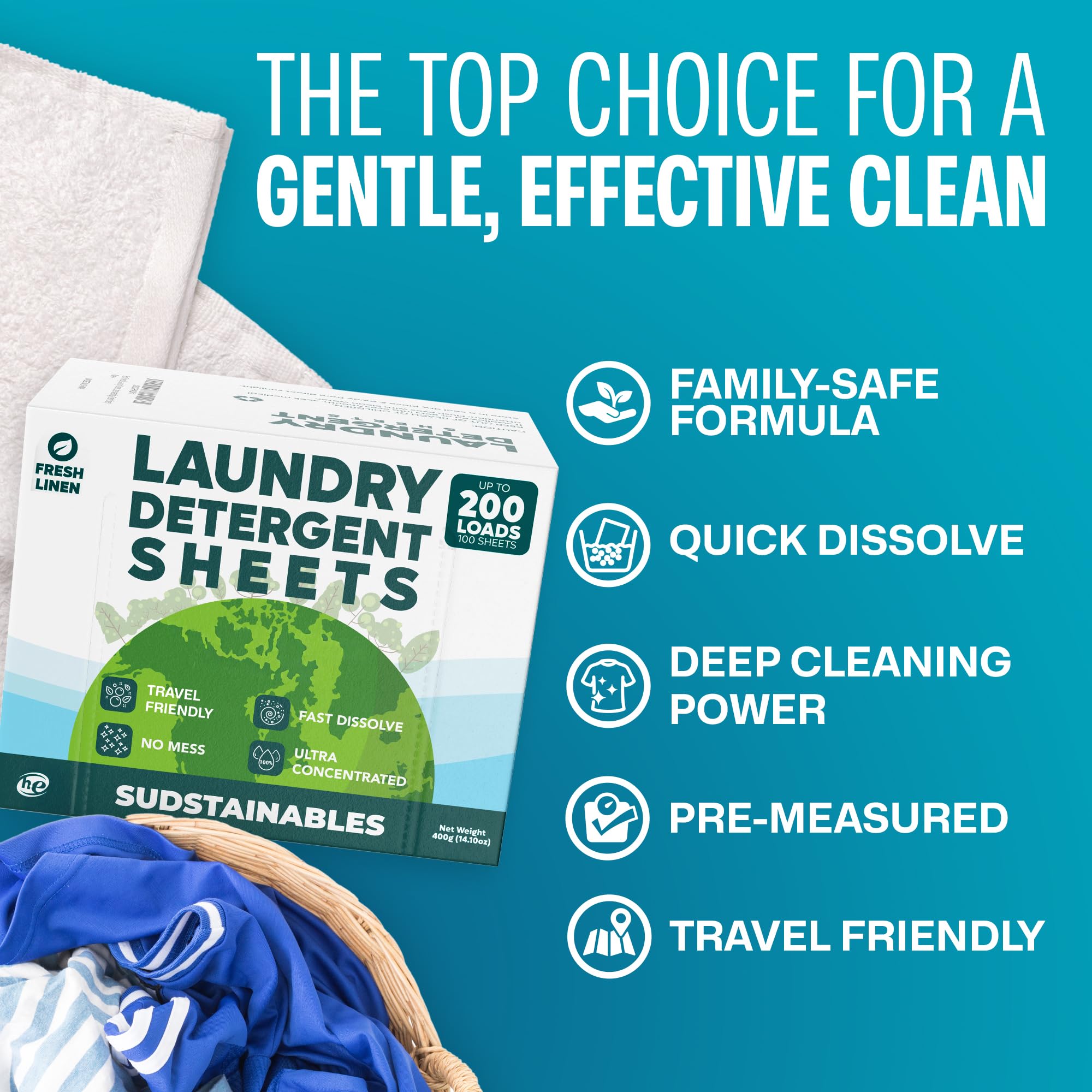 Sudstainables Laundry Detergent Sheets – Dissolvable Clean

