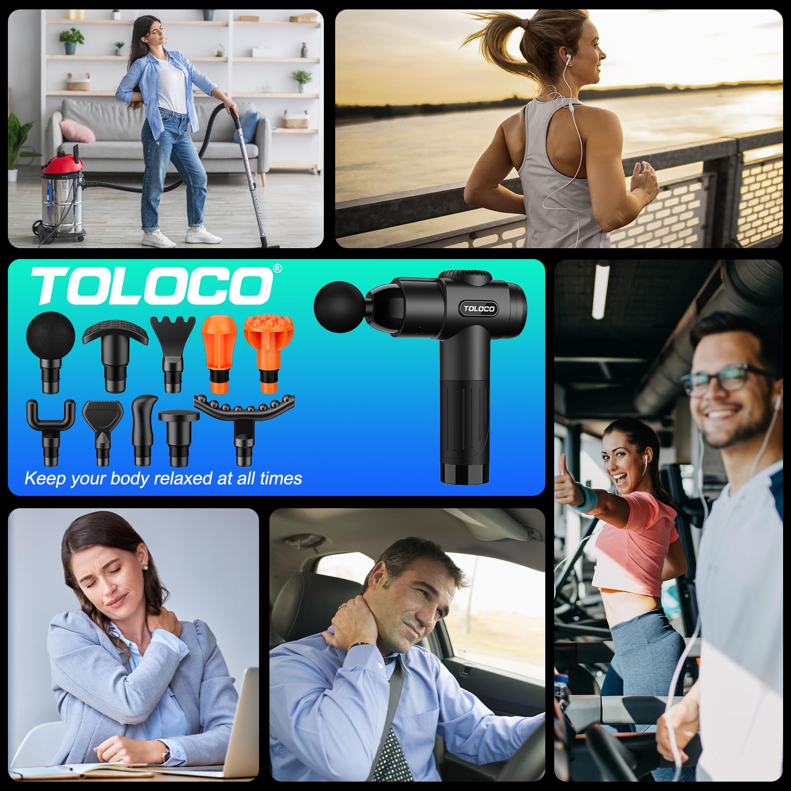 TOLOCO Massage Gun Deep Tissue Percussion Massager


