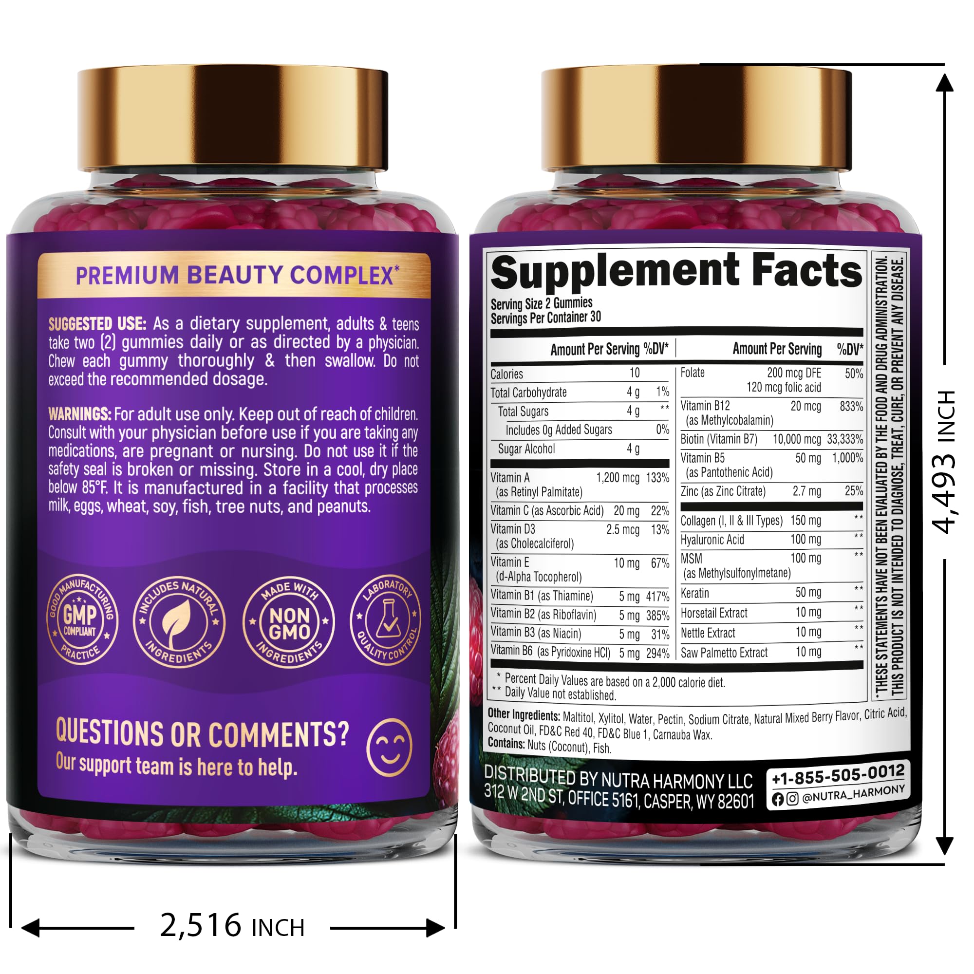 Biotin Gummies with Collagen for Hair & Skin Support

