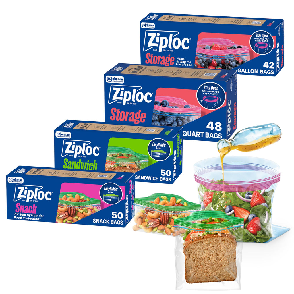 Ziploc Brand Storage Bags for Leftovers & Meal Prep

