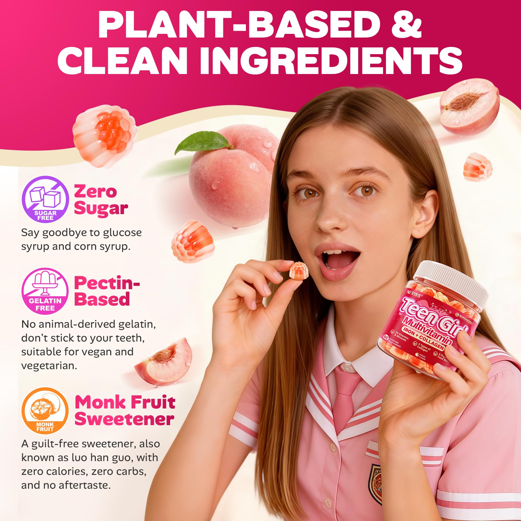 NEVISS Teen Girl Methylated Multivitamin Gummies

