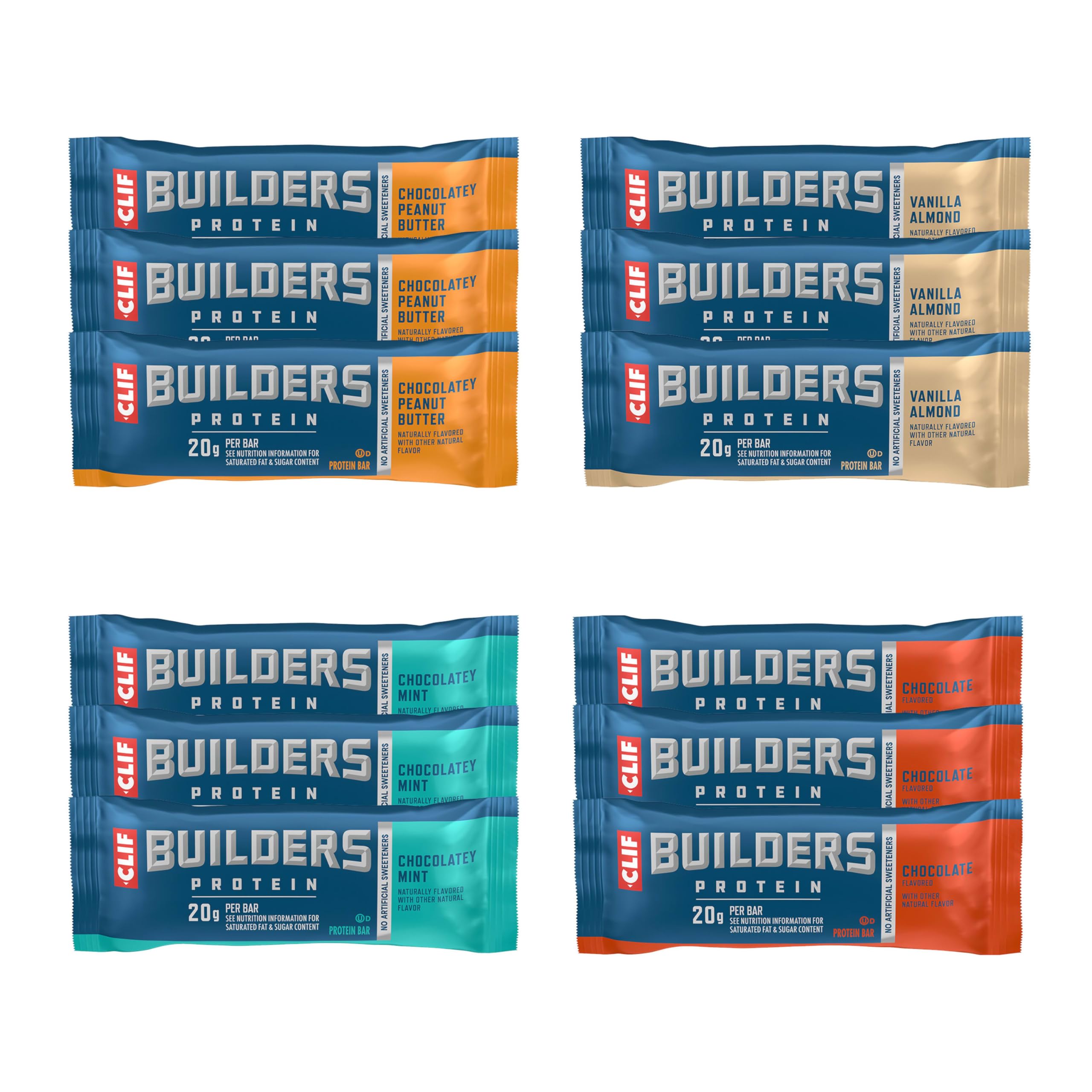 CLIF BUILDERS Plant Based Protein Bars Variety Pack