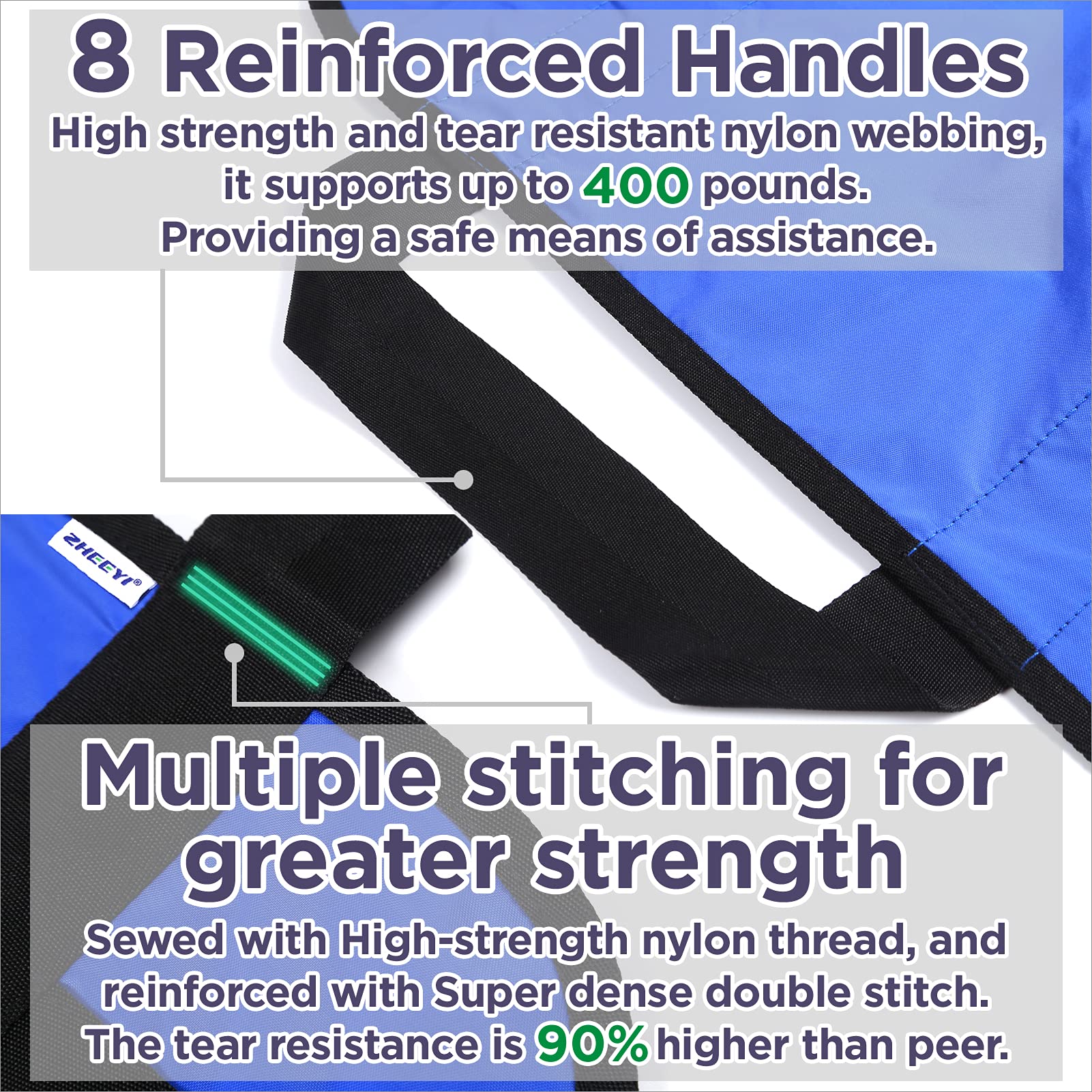 ZHEEYI Positioning Bed Pad with Reinforced Handles

