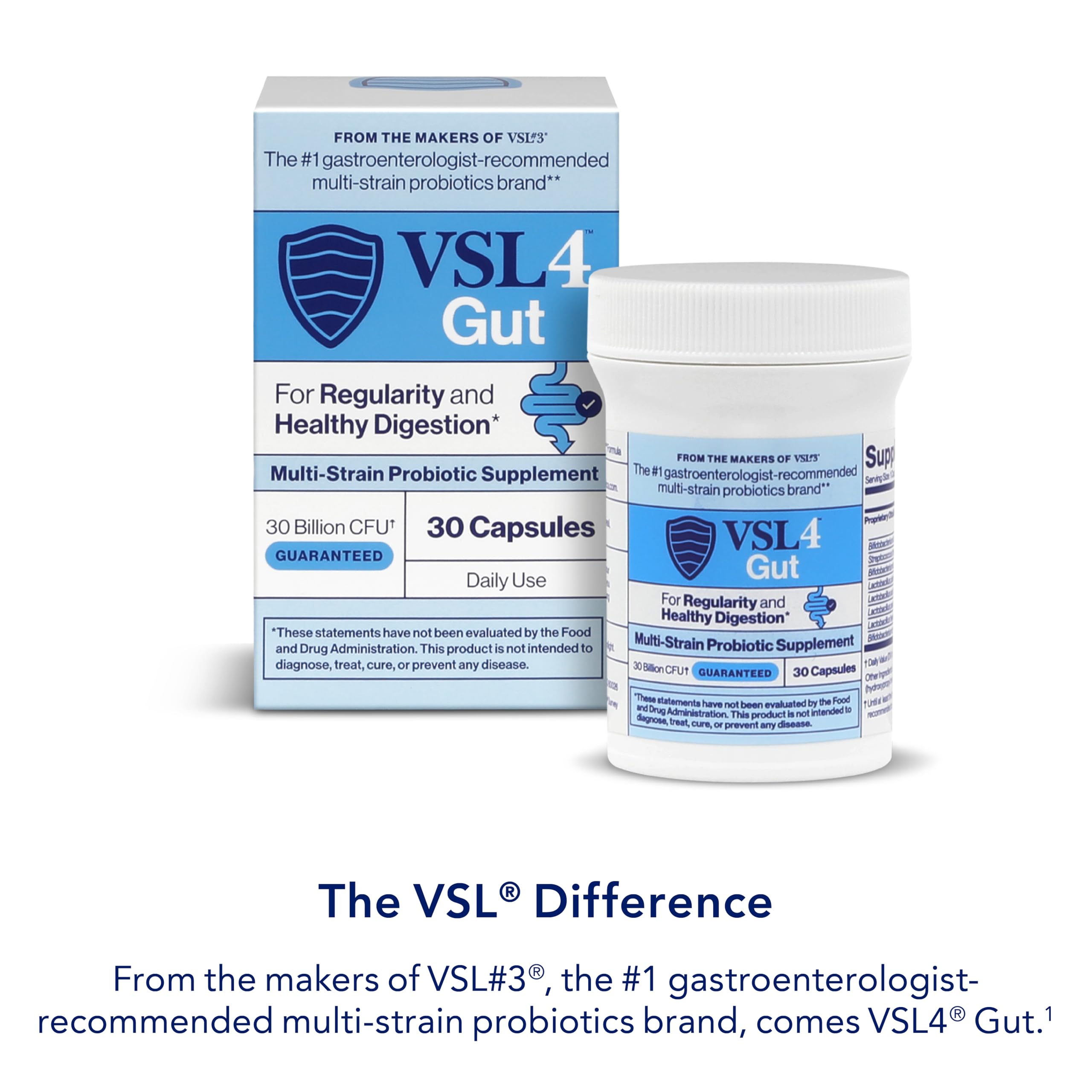 VSL4 Gut Daily Probiotics - Multi-Strain & Shelf-Stable

