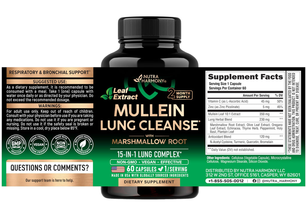 Mullein Lung Detox Lung Support Supplement

