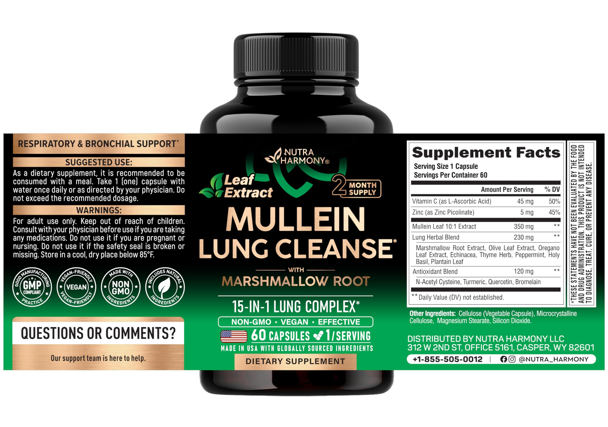 Mullein Lung Detox Lung Support Supplement


